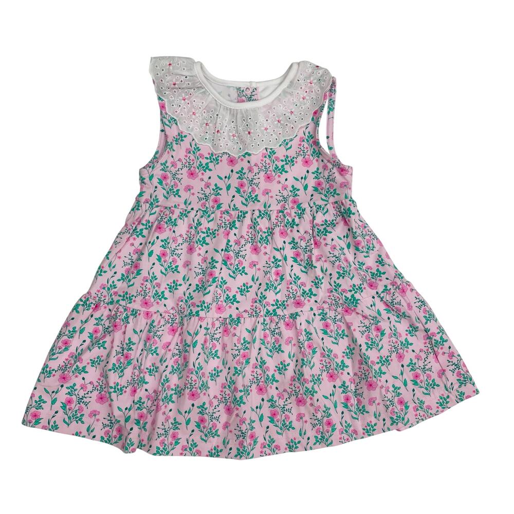 NWT Florence Eiseman Size 24M Floral Print Dress with Eyelet Collar